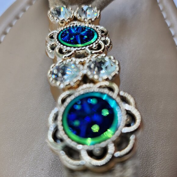 Beige Fashion Sandals with Rhinestone Embellishment - Picture 6 of 9